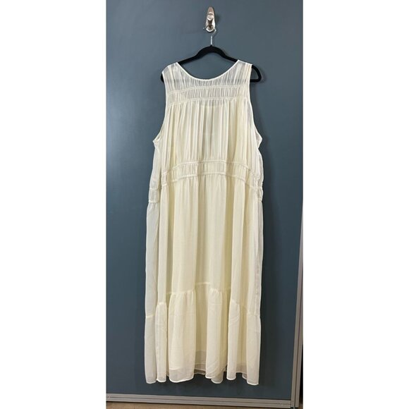 NWT Women's Sheer Chiffon Maxi Dress - a New Day Cream 3X - Picture 2 of 5